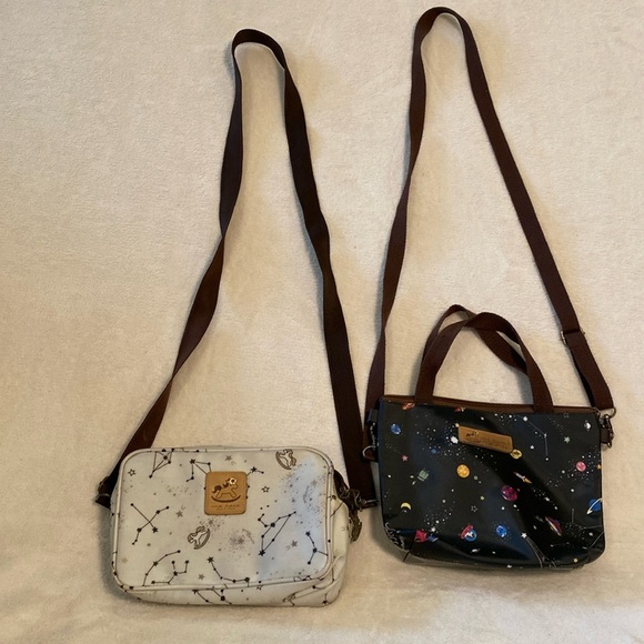 Uma Hana Girls Set of 2 bags handle bag and makeup compartment bag brown cream - Picture 1 of 16
